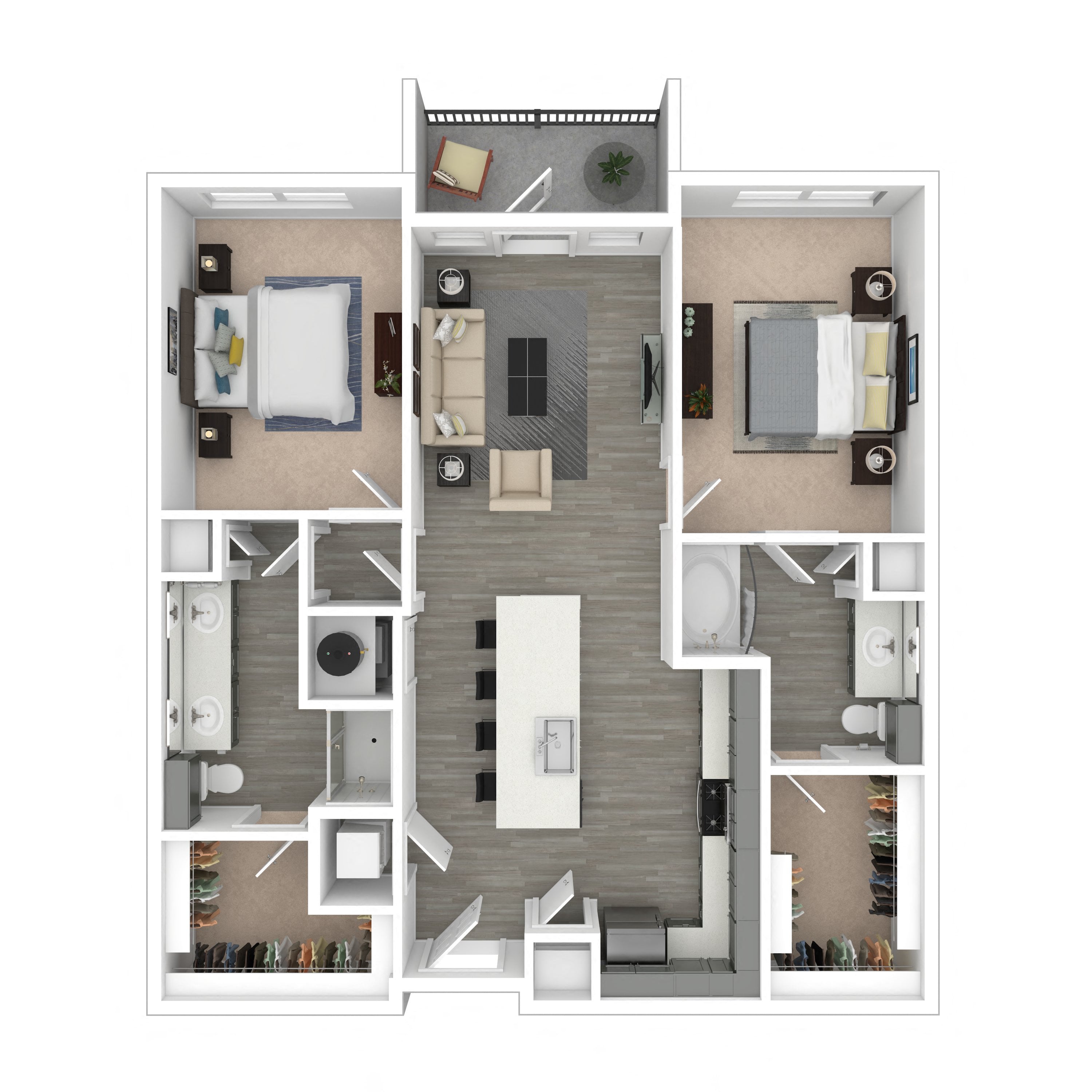 Floor plan layout diagram for 2B